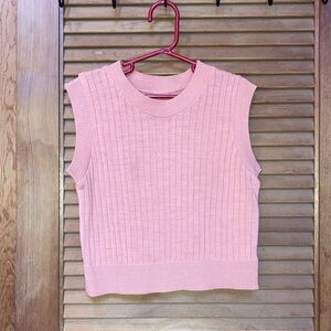 Pink Sleeveless Knit Top